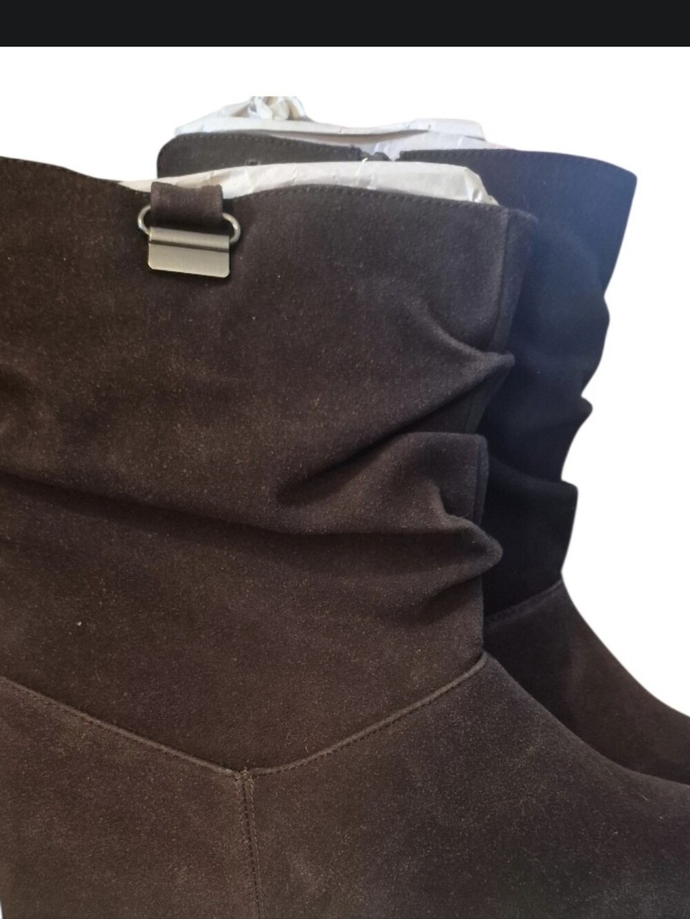 Cushion Walk Women’s Brown Suede Wedge Booties - Casual Slouchy Style